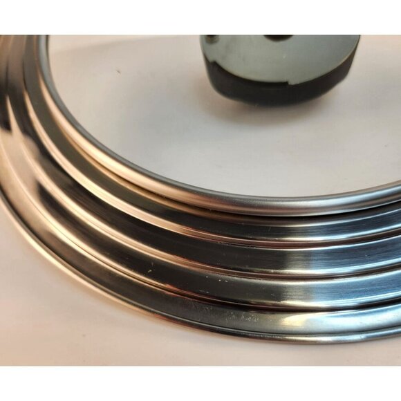 Tempered Glass & Stainless Steel Universal Pot Lid With Venting Knob Handle - Picture 3 of 10